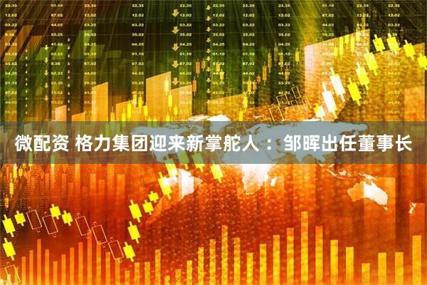微配资 格力集团迎来新掌舵人 ：邹晖出任董事长