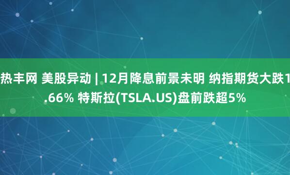 热丰网 美股异动 | 12月降息前景未明 纳指期货大跌1.66% 特斯拉(TSLA.US)盘前跌超5%
